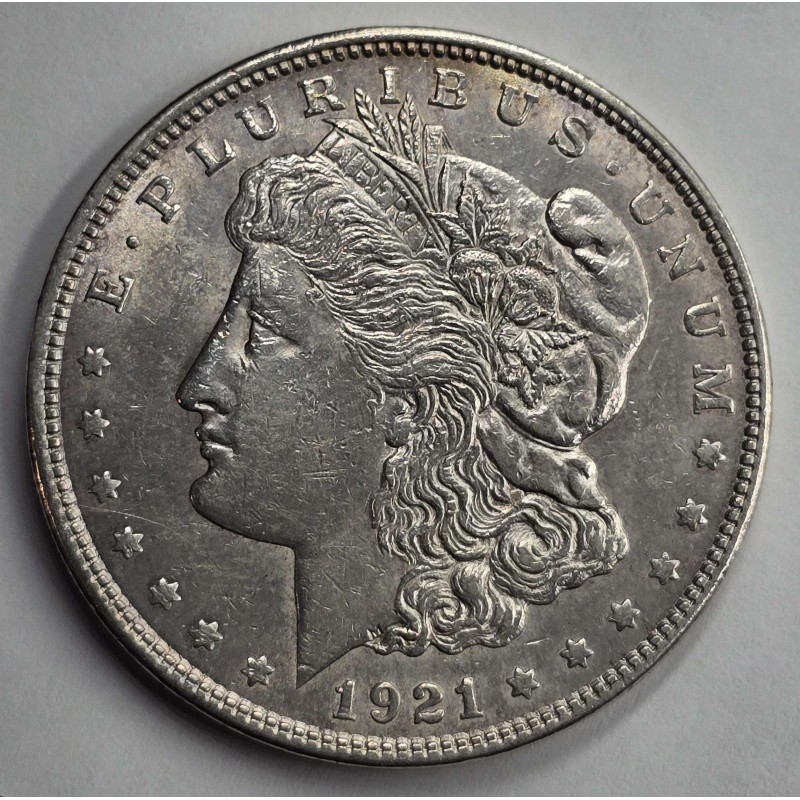 USA AMERICA MORGAN SILVER DOLLAR COIN 1921 AU WORLD COINS