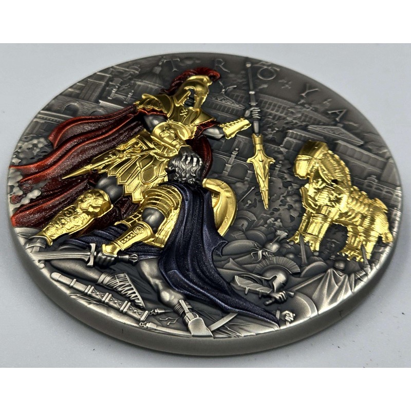 TROYA Greek mythology 2 Oz Silver Coin 5$ Niue 2024 GOLD AND SILVER BULLION