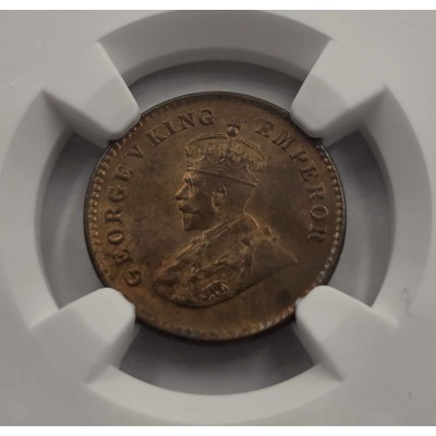 BRITISH INDIA 1/12 ANNA COIN 1930 C KGV NGC MS64RB