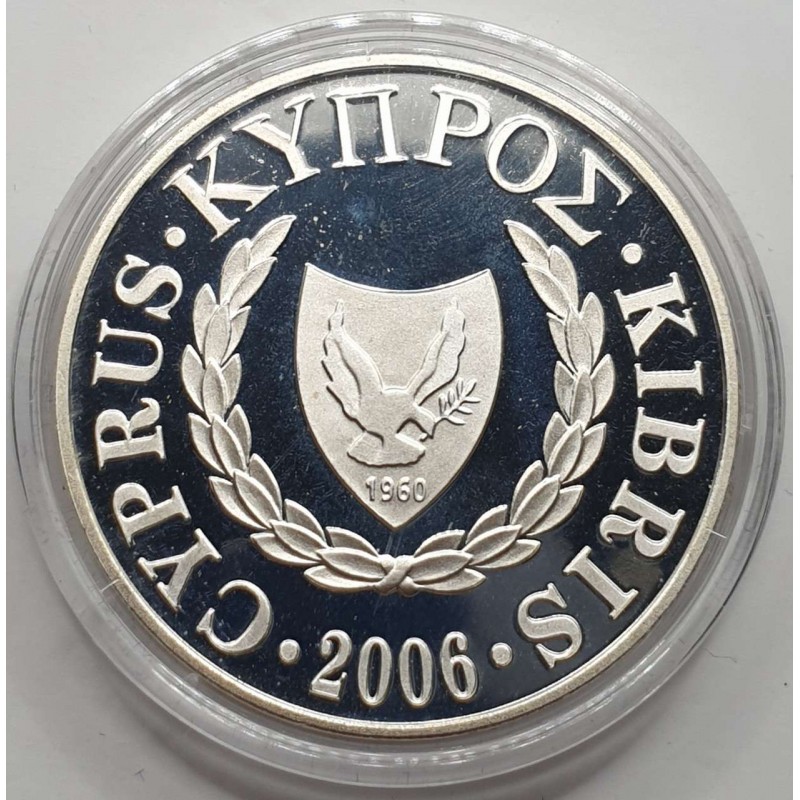 CYPRUS 2006 SILVER PROOF 1 POUND AKAMANTIS FLOWER WORLD COINS