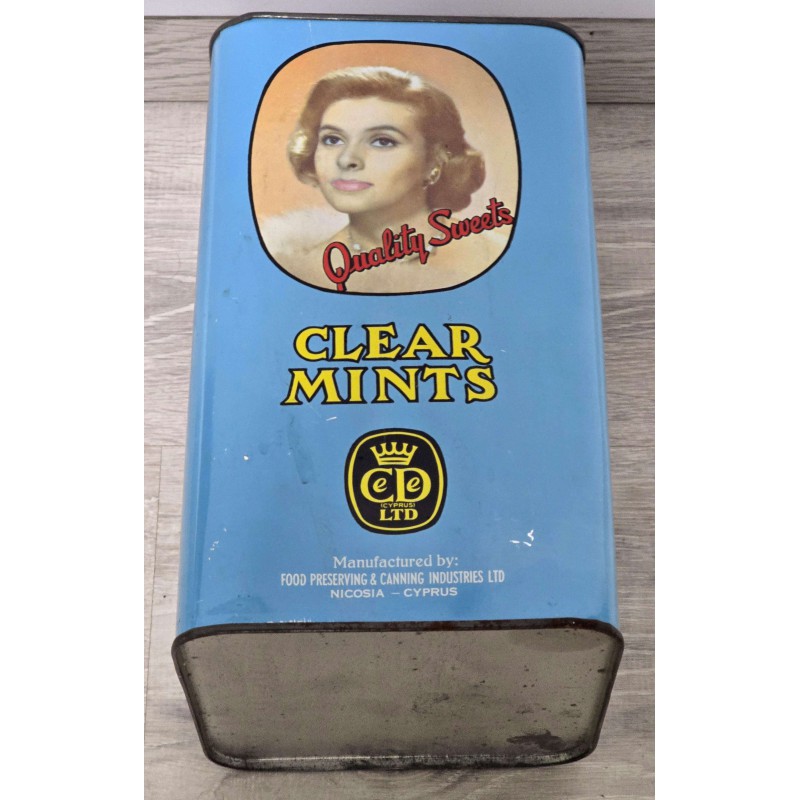Cyprus Vintage 1960's Mint Sweets Large metal Tin ANTIQUES & OTHER COLLECTIBLES