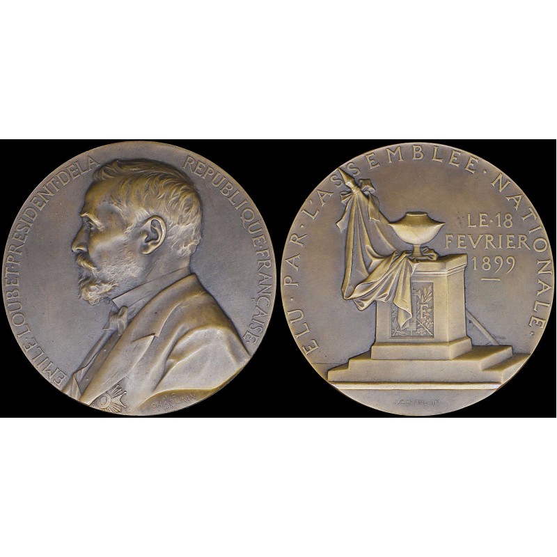 FRANCE LARGE MEDAL 148,6gr Commemorative Election of Emile Loubet as the president 1899 ANTIQUES & OTHER COLLECTIBLES