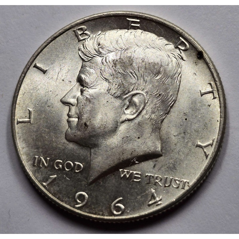 USA 1964 Kennedy Half Dollar coin 90% Silver AU-UNC WORLD COINS
