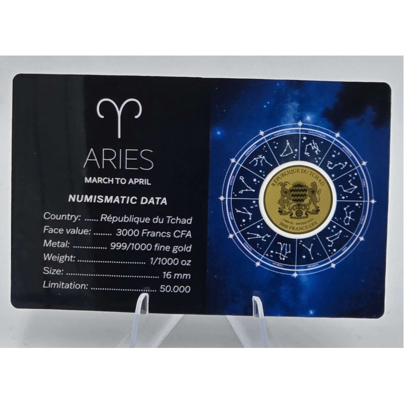 ZODIAC SIGNS ARIES 1/1000 Oz Gold Coin GOLD AND SILVER BULLION
