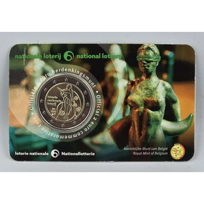 Belgium 2 Euro 2025 National lottery BU in Coin Card WORLD COINS