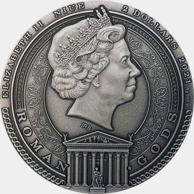 MARS ROMAN GODS 2021 2 oz Silver Coin NIUE