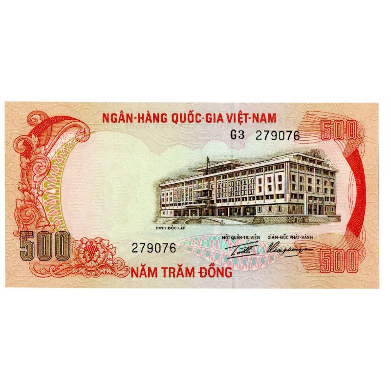 VIETNAM 1972 500 DONG UNC BANKNOTE P33 TIGER WORLD BANKNOTES