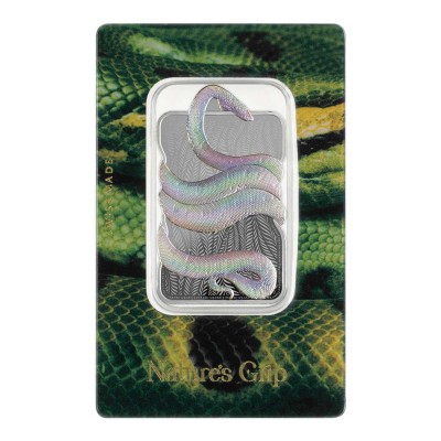GREEN ANACONDA Nature Grip 1 Oz Silver PAMP bar Niue 2024