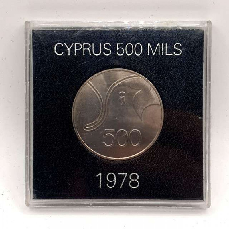 CYPRUS 1978 500 MILS HUMAN RIGHTS IN ROYAL MINT CASE WORLD COINS