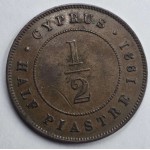 CYPRUS KGV 1/2 PIASTRE COIN 1931 IN EXF WORLD COINS