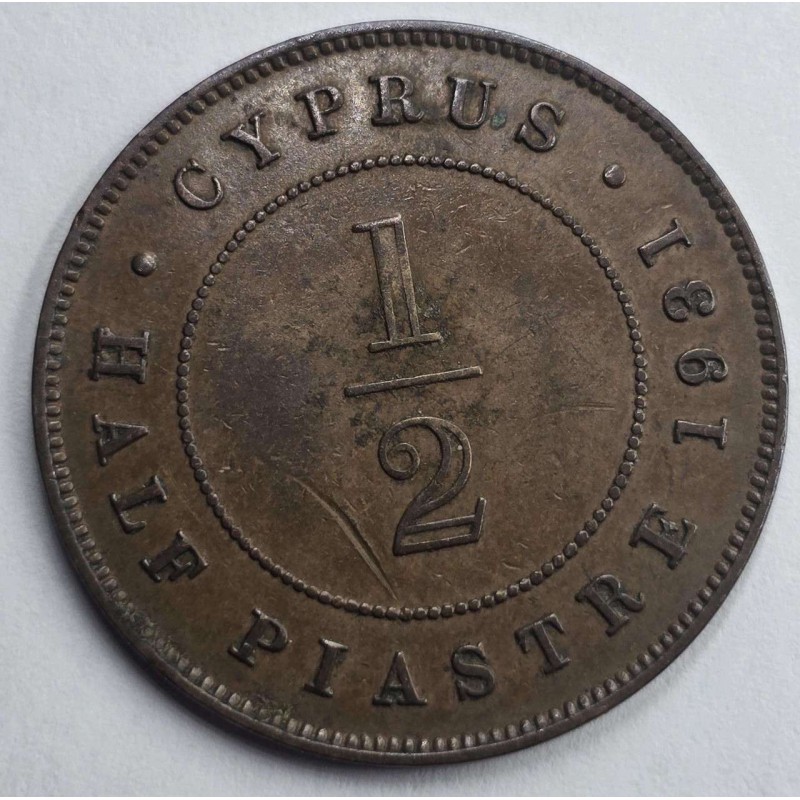 CYPRUS KGV 1/2 PIASTRE COIN 1931 IN EXF WORLD COINS