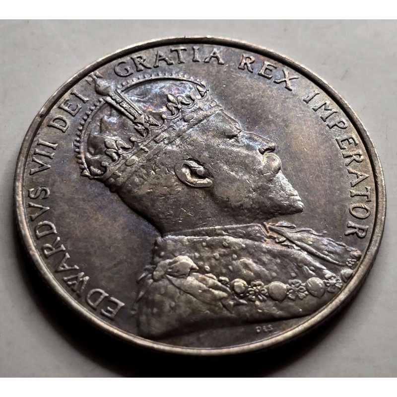 CYPRUS SILVER 18 PIASTRES 1907 KING EDWARD COIN AU+ WORLD COINS