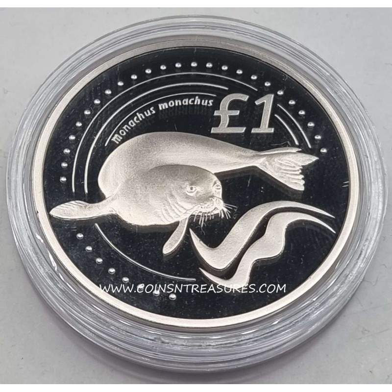 CYPRUS 2005 BU ONE POUND COIN MONACHUS SEAL WORLD COINS