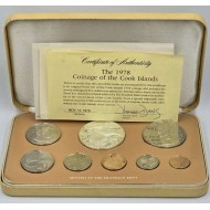 COOK ISLANDS 1978 SILVER PROOF COIN SET IN Box + COA