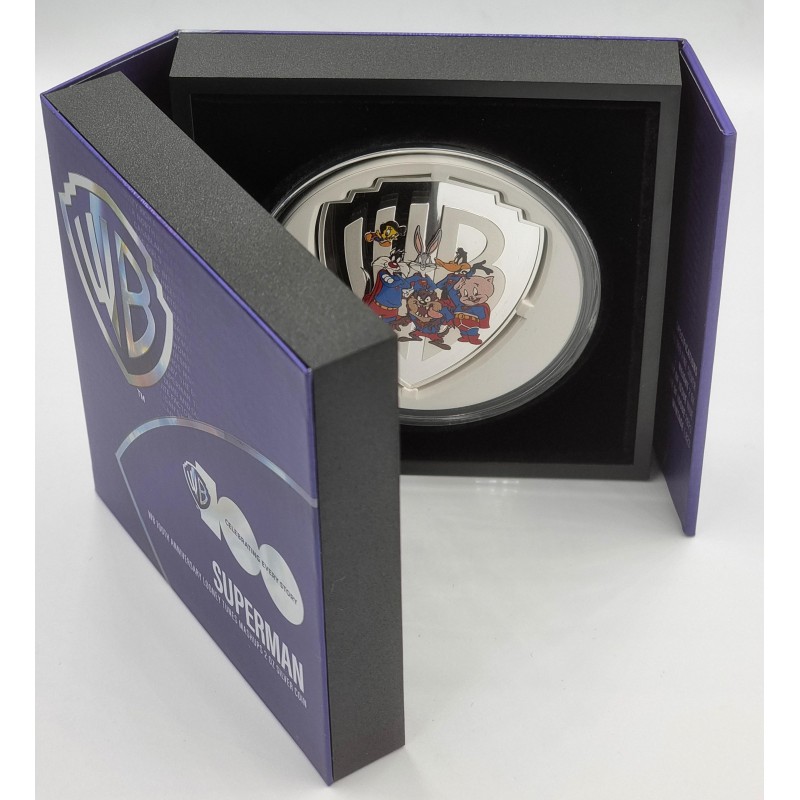 SUPERMAN Looney Tunes Mashups 2 Oz Silver Coin Niue 2023 GOLD AND SILVER BULLION