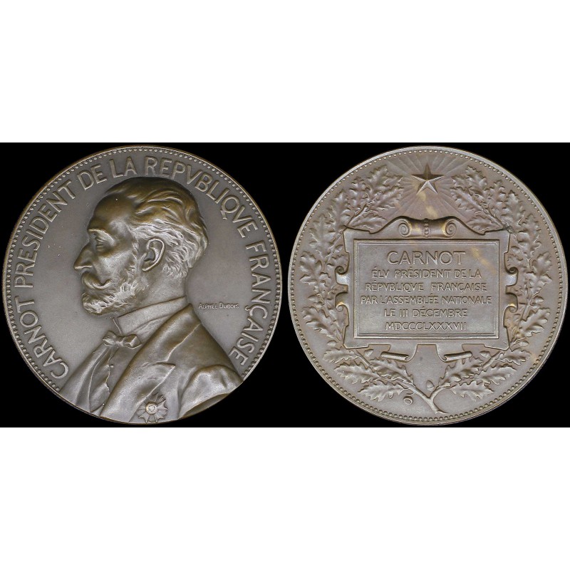 FRANCE LARGE MEDAL 148,6gr Commemorative Election of Sadi Carnot 1887 ANTIQUES & OTHER COLLECTIBLES