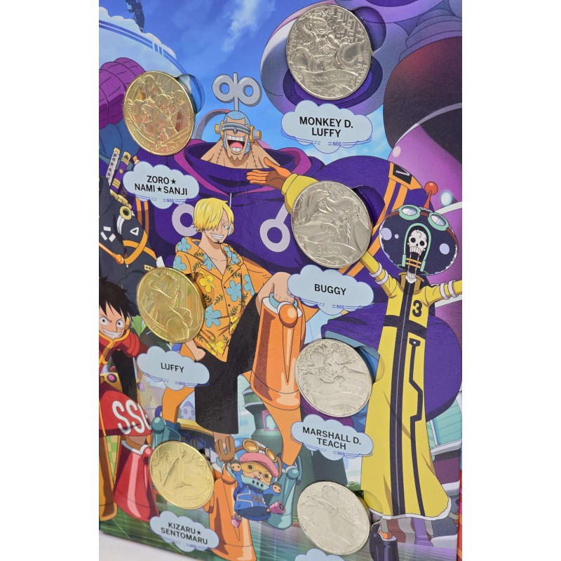 France 2025 One Piece EggHead arc Complete Medal coin Collection in Album WORLD COINS