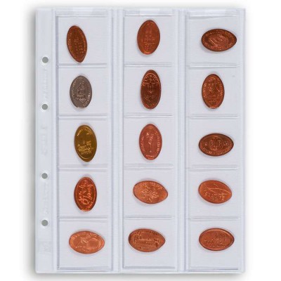 Optima 5 coin sheets, for 15 coins up to 42 mm Ø, clear