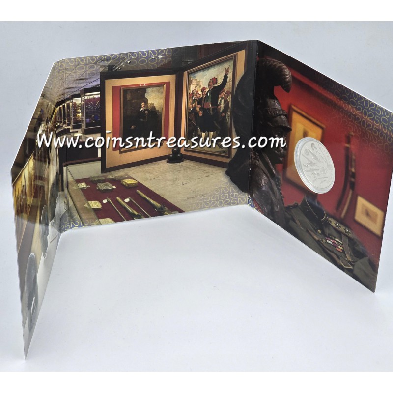 Greece 2025 50 Years of War Museum 5 Euro Silver Proof Coin WORLD COINS