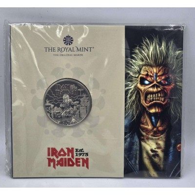 Iron Maiden 2025 UK £5 Brilliant Uncirculated Coin in Blister