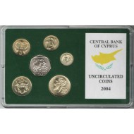 CYPRUS 2004 UNC COMPLETE LAST CENTS SET COINS