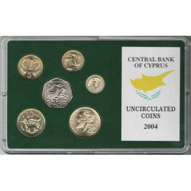 CYPRUS 2004 UNC COMPLETE LAST CENTS SET COINS WORLD COINS