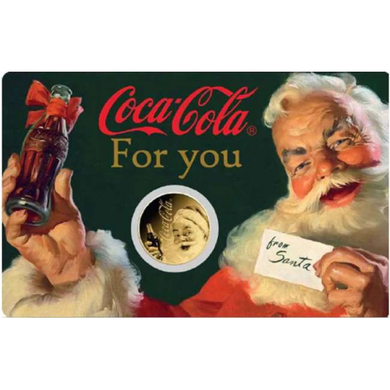 Coca Cola Christmas 1/1000 Oz .999 Gold 3 coin cards Album GOLD AND SILVER BULLION