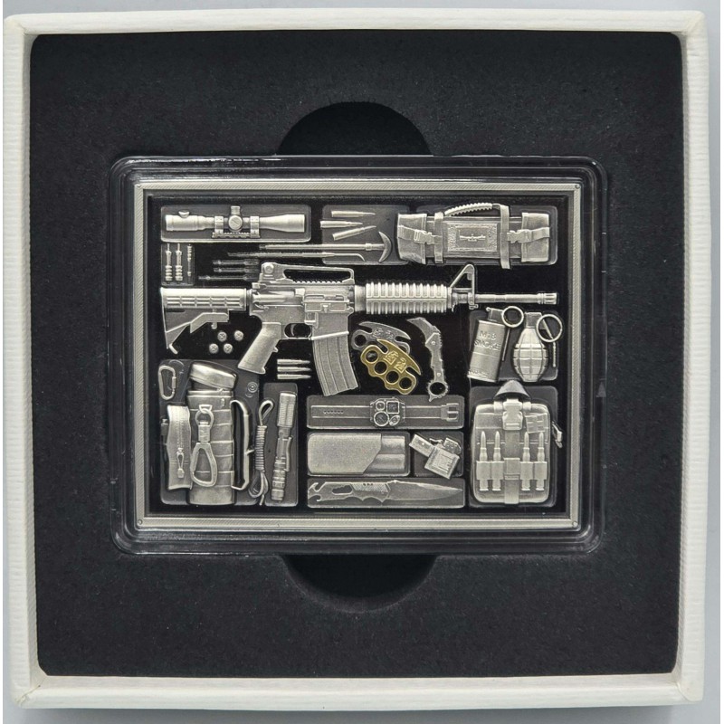 ASSAULT RIFLE Mission X 2 Oz Silver Coin Samoa 2025 GOLD AND SILVER BULLION