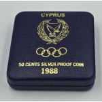 CYPRUS 1988 SILVER PROOF COIN 50 CENTS OLYMPIC GAMES SEOUL WORLD COINS