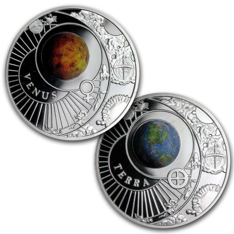 Belarus Solar System Silver Nine 9 Coin Set Proof 2012 Collection GOLD AND SILVER BULLION