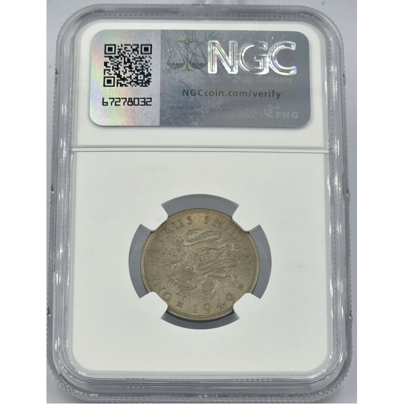 CYPRUS 1 SHILLING COIN 1949 UNC NGC MS64 WORLD COINS