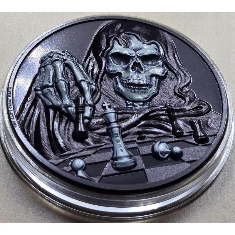 DARK CHECKMATE You Can't Cheat Death 3 Oz Silver Coin Palau 2021 GOLD AND SILVER BULLION