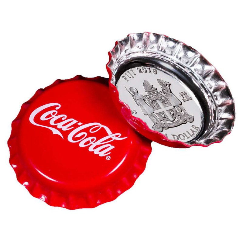COCA COLA BOTTLE CAP SHAPED SILVER PROOF COIN FIJI 2018 GOLD AND SILVER BULLION