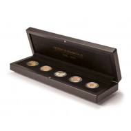 Volterra coin case Queen Elizabeth II for 5 sovereign coins in capsules