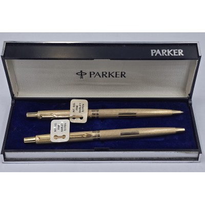 PARKER 75 VINTAGE Fine Barley Gold fill Pen set in original box
