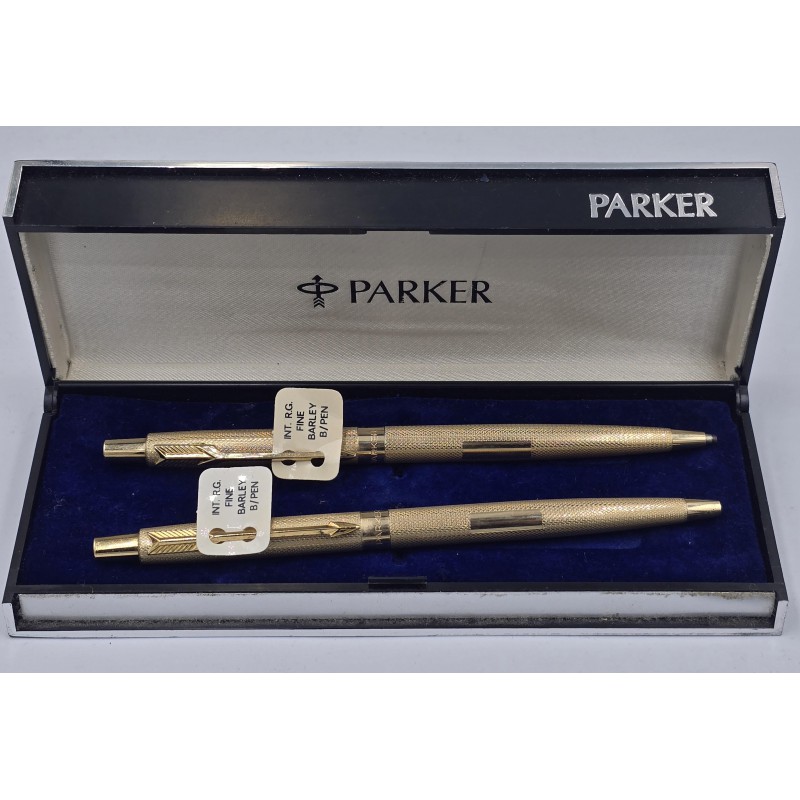 PARKER 75 VINTAGE Fine Barley Gold fill Pen set in original box ANTIQUES & OTHER COLLECTIBLES
