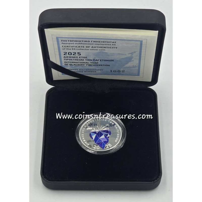 Greece 2025 Year of Glaciers preservation 6 Euro Silver Proof Coin WORLD COINS