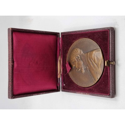 FRANCE LARGE MEDAL 148,6gr Commemorative Election of Emile Loubet as the president 1899