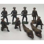LEAD 9 WWI BRITISH SOLDIERS VINTAGE TOYS LOT ANTIQUES & OTHER COLLECTIBLES