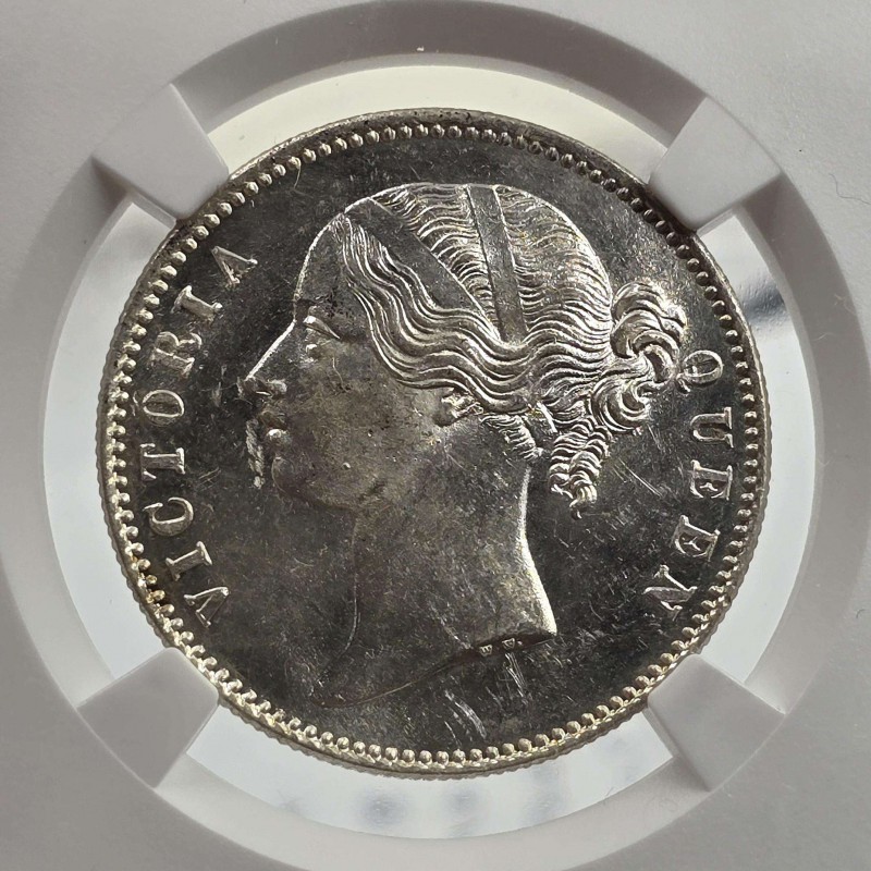 British India Silver 1 rupee 1840 Victoria NGC MS62 WORLD COINS