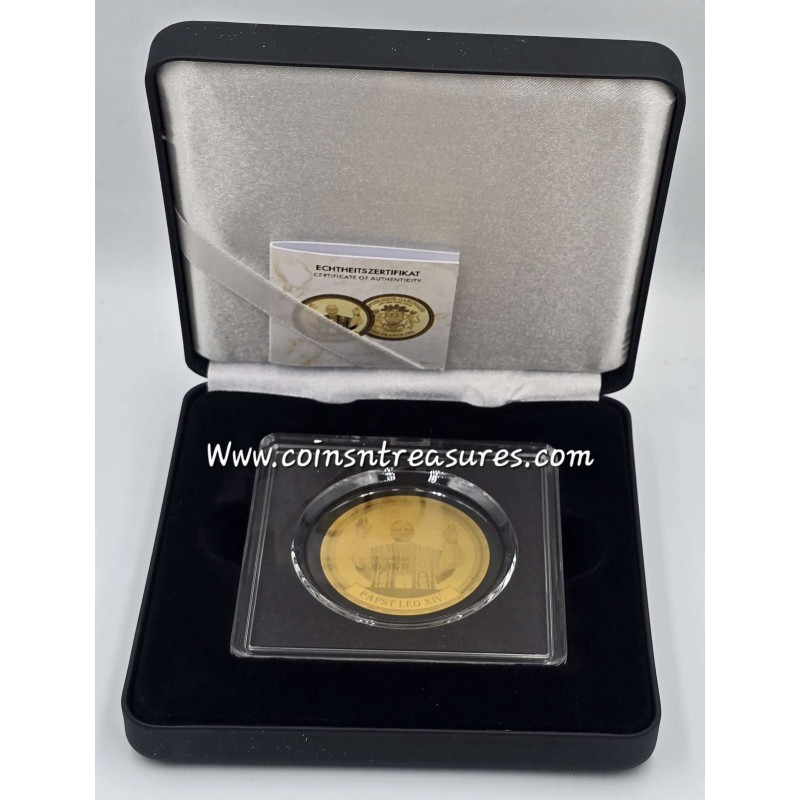 Pope Leo XIV. 1/200 999 Gold Coin Bar in Box with COA GOLD AND SILVER BULLION