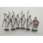 LEAD 6 BRITISH KNIGHTS SOLDIERS VINTAGE TOYS LOT ANTIQUES & OTHER COLLECTIBLES