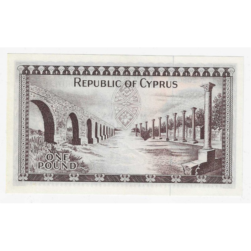 CYPRUS 1 POUND BANKNOTE 1961 IN CRISP UNC p39a WORLD BANKNOTES