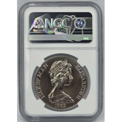 ISLE OF MAN 1982 CROWN SPAIN WORLD CUP NGC MS 67 POP 1