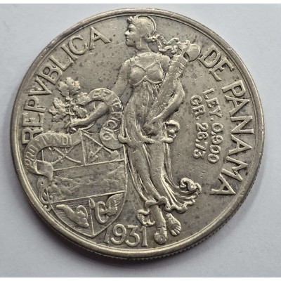 Panama 1 Balboa silver coin 1931 rare