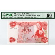 MAURITIUS 1967 10 RUPEES BANKNOTE QEII P31c PMG 66 EPQ QUEEN ELIZABETH II (2)