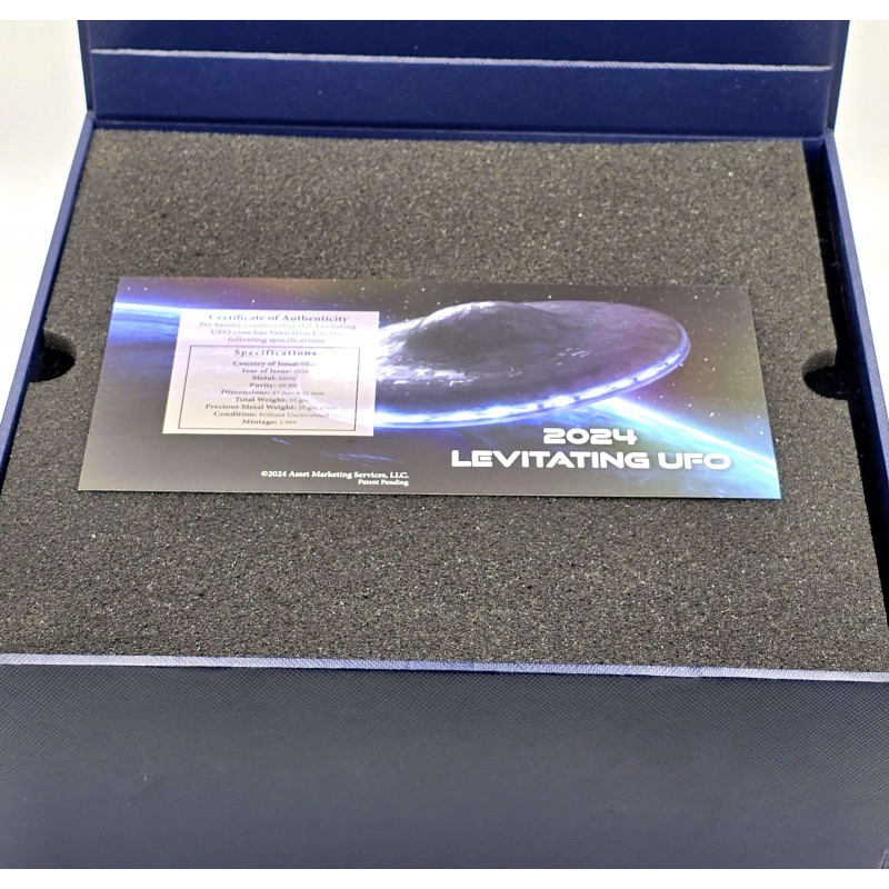 UFO FLYING SAUCER Levitating Silver Coin 5000 Francs Chad 2024 GOLD AND SILVER BULLION