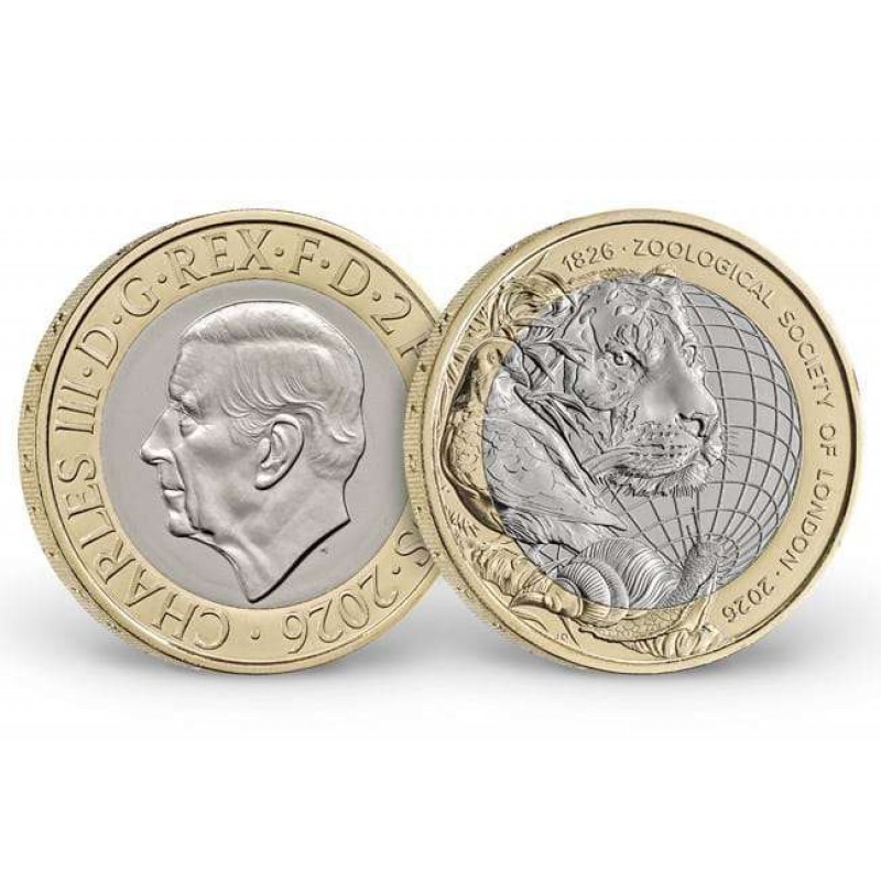 UK £2 200 Years London Zoo 2026 BU Coin in Blister WORLD COINS