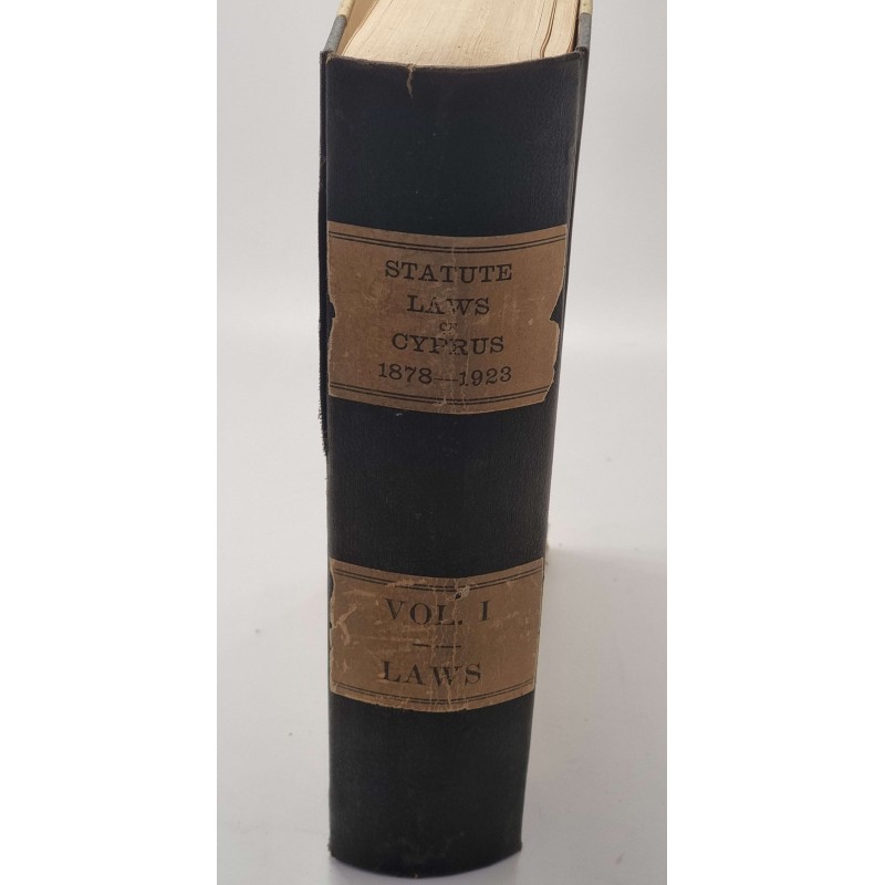 STATUE LAWS OF CYPRUS VOL I 1878 - 1923 HARDCOVER BOOK IMPERIAL ORDERS JOHN CURTOIS HOWARD ANTIQUES & OTHER COLLECTIBLES