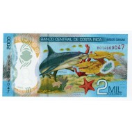 COSTA RICA 2000 COLONES POLYMER SHARK BANKNOTE 2020 UNC